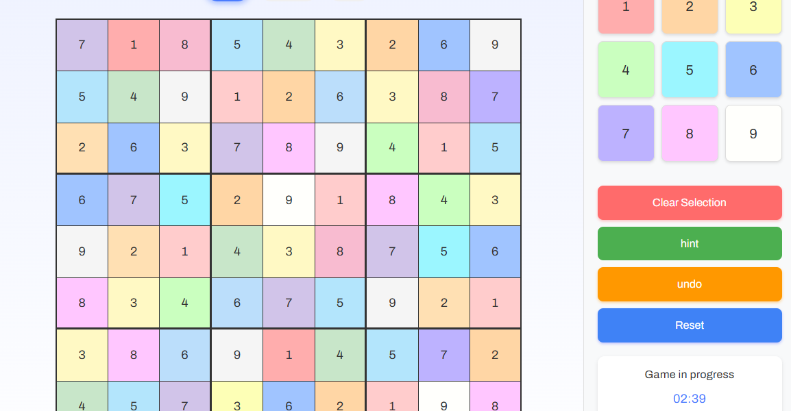 免費數獨遊戲 免費數獨遊戲